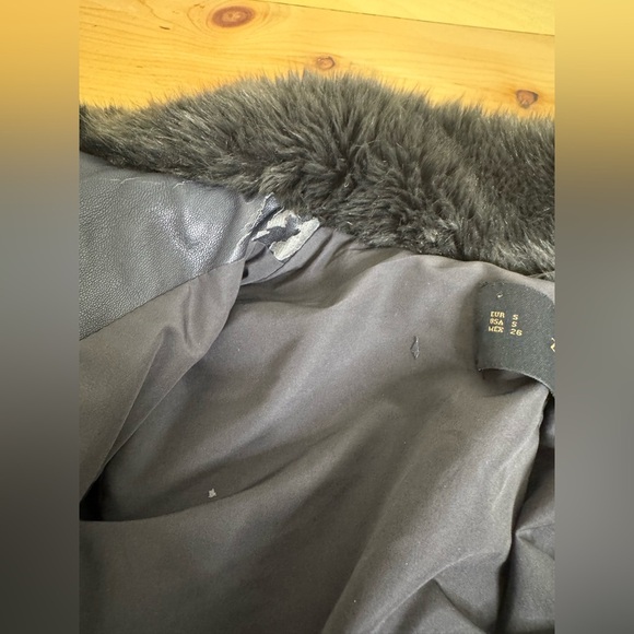 Zara Faux Fur High Collar Soft Mob Wife Long Sleeve Cropped Hidden Pockets Coat - Picture 10 of 12